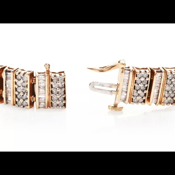 6.44 cttws GENUINE DIAMOND 10K GOLD BRACELET - Picture 13 of 16